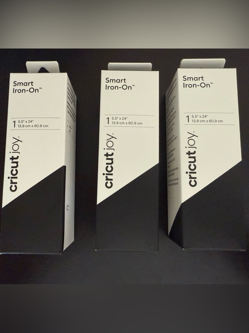 Cricut Joy smart Iron-on vinyl. 3 boxes. Black. Matte